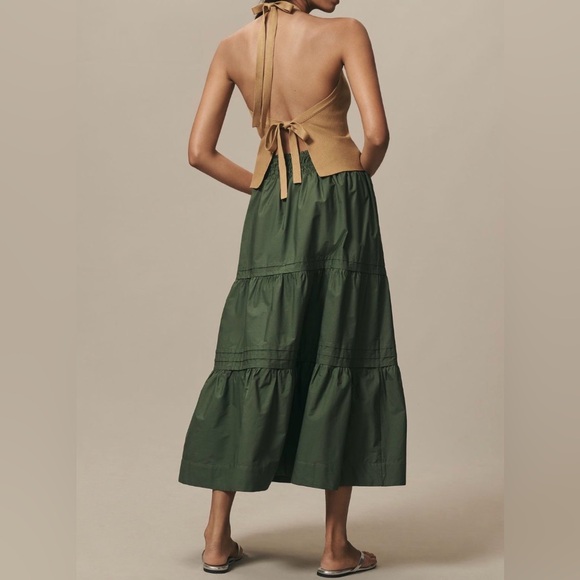 Anthropologie The Somerset Poplin Tiered Maxi Skirt, Size SP - Picture 5 of 11